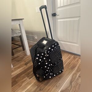 Victoria Secret Black and White Polka Dot Rolling Suitcase